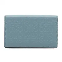 ロエベ リピートアナグラム パテントレザー 財布 ブルー ABランクの