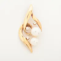 ミキモト パール ダイヤ K14(YG) 約5.5~6.5mm