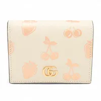 グッチ GGマーモント 456126 レザー コンパクトウォレット ホワイト