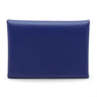 エルメス カルヴィ デュオ ヴォーエプソン ブルー シルバー金具