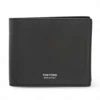トムフォード クロコ型押し 二つ折り財布【り】 トムフォード ロゴ クロコ型押し 二つ折り財布 ブラック SAランクの