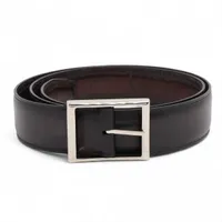 ベルルッティ カリグラフィ レザー ベルト ブラック×ブラウン AB