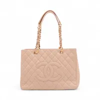 シャネル GST キャビアスキン ベージュ ゴールド金具