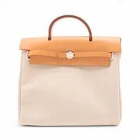 エルメス エールバッグアドPM トワルアッシュ ベージュ シルバー金具