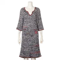 シャネル ココボタン レーヨン ニットワンピース 11年 38 マルチカラー