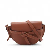 ロエベ ミニゲートバッグ レザー ショルダーバッグ ブラウン