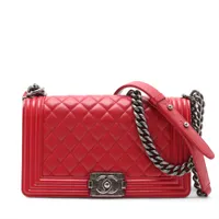 シャネル ボーイシャネル25 ラムスキン チェーンショルダーバッグ