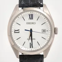 セイコー アストロン 7B72-0AD0 Ti×革 ソーラー シルバー文字盤