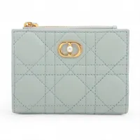 ディオール ディオール ジョリー ダリア レザー コンパクトウォレット ブルー