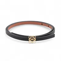 ロエベ　ベルト　アナグラム　レザー　ブラウン　ブラック　80/32 ロエベ アナグラム レザー ベルト 85 ブラック×ブラウン Aランクの