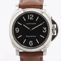 パネライ ルミノールベース PAM00112 SS×革 手巻き 黒文字盤