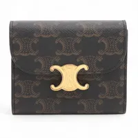 セリーヌ トリオンフ スモールフラップウォレット レザー コンパクト