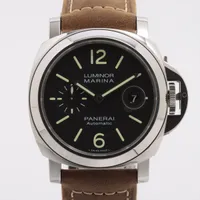 パネライ ルミノール PAM01104 SS×革 AT 黒文字盤