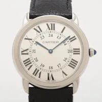 カルティエ タンクマストSM WSTA0042 SS×革 QZ シルバー文字盤 A