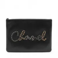 シャネル マトラッセ ラムスキン フラグメントケース ブラック