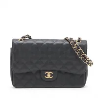 シャネル ドーヴィルMM ラムスキン チェーントートバッグ カーキ