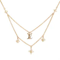 ヴィトン ネックレスLVフローラグラム M00981 GP×フェイクパール ネックレス GK1254 ゴールド