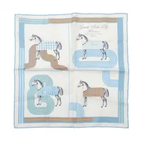 エルメス カレ90 CHEVAUX DE TRAIT 輓馬 シルク スカーフ ネイビー