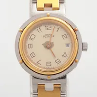 エルメス クリッパー SS×GP QZ アイボリー文字盤