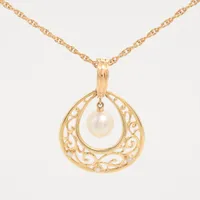 ミキモト パール ダイヤ K18(YG) 約7.0mm