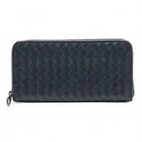 ボッテガヴェネタ イントレチャート レザー マネークリップ ブルー