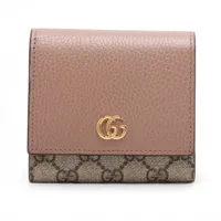 グッチ GGマーモント バイカラーミディアムウォレット 598587 PVC×レザー コンパクトウォレット ベージュ