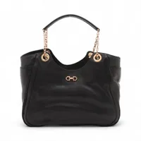 フェラガモ ヴァラ リザード型押し 2WAYショルダーバッグ ブラック