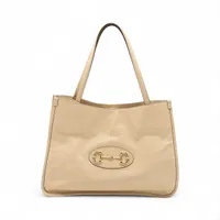 グッチ GGスプリーム PVC×レザー リバーシブルトートバッグ ベージュ