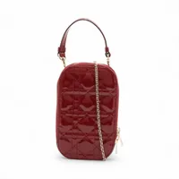 クリスチャンディオール カナージュ フォンポーチ パテントレザー 2WAYショルダーバッグ ボルドー