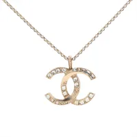 シャネル ココマーク GP×ラインストーン ネックレス A19V ゴールド