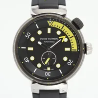 ヴィトン タンブール ストリートダイバー QA122Z SS×ラバー AT 黒文字盤