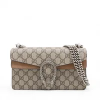 グッチ GGキャンバス キャンバス×レザー チェーンショルダーバッグ