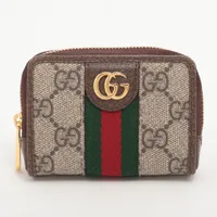 グッチ GGスプリーム 662294 PVC×レザー トランプ ブラウン