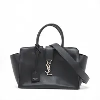 サンローランパリ ダウンタウンカバス レザー 2WAYハンドバッグ ブラック