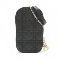 クリスチャンディオール カナージュ フォンホルダー レザー 2WAYショルダーバッグ ブラック