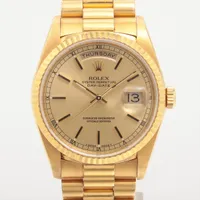 ロレックス デイデイト 18238 YG AT シャンパン文字盤
