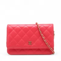 シャネル マトラッセ ラムスキン レッド ゴールド金具