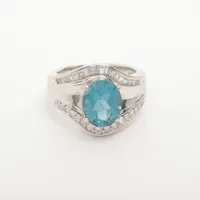 ノンブランド ブルートパーズ ダイヤ Pt900