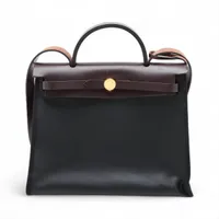 エルメス エールバッグジップPM トワルアッシュベルリンヌ ブラック ゴールド金具