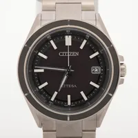 シチズン アテッサ エコドライブ H128-001R701 TI ソーラー 黒文字盤