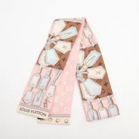 ヴィトン バンドータグミー M78418 シルク スカーフ MR1293 ピンク