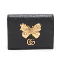 グッチ GGマーモント 499361 レザー コンパクトウォレット ブラック