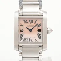 カルティエ タンクフランセーズ W51028Q3 SS QZ ピンクシェル文字盤