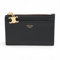 セリーヌ トリオンフ PVC×レザー フラグメントケース ダークブラウン