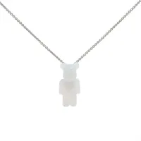 バカラ×ベアブリック 925×クリスタル ネックレス ホワイト×シルバー