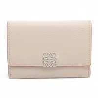 ロエベ アナグラム レザー 財布 ベージュ