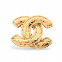 シャネル ココマーク マトラッセ GP ブローチ 1142 ゴールド AB