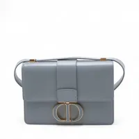 クリスチャンディオール モンテーニュ30 レザー ショルダーバッグ ブルー