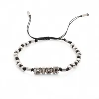 ディオール Diorロゴ メタル ブレスレット ブラック×シルバー