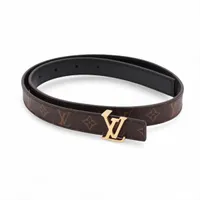 ヴィトン サンチュールLVアイコニック M0431 PVC×レザー ベルト AC2253 65 ブラック×ブラウン